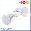 2016 wholesale laser letter mental silver cufflinks
