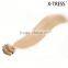 untouched remy Light Blonde color cambonian human hair clip-in human hair extensionS