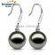 High quality classic perfect round white gold pearl earring AAA black 10-11mm tahitian round sea pearl earring