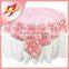 alibaba embroidery design rosette cheap wedding table overlay