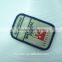 Round high density woven label with serging border for kids garment