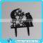 Engagement Cake Decoration Black Bride Groom Silhouette Acrylic Wedding Cake Topper