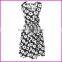 New Women Casual Sleeveless Dress Chiffon Floral Print Elastic Waist Bohemian Beach Dresses
