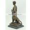 Factory Custom made best home decoration gift polyresin resin bronze boy and dog statue