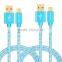 VOXLINK colorful 5v 2a gold plated 2m Crocodile USB typc c Charger Cable for macbook