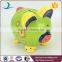 2015 Newest Ceramic Lovely Green decal piggy bank with coin counter