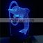 Creative LED flashing night light 3D LED dolphin acrylic illusion lamp