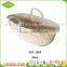 High-end customized corn husk straw baby mose basket with braided handles