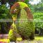 artificial grass animal shape ornamental plastic animal topiary with wooden package