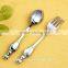 New design hot selling rabbit shape zinc material kids spoon and fork cutlery set