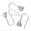 Copper Earring Hooks Table Lamp Silver Tone 22mm x 13mm