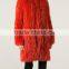YR291 New Arrival 2015 Bright Red Women Knit Fox Fur Coat