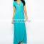 CHEFON Wrap Front blue maxi dress