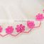 Wholesale beautiful used clothing pink sunflower organza lace trim