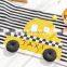 Yarncrafts Striped cartoon taxi hand knit cotton throw blanket crocheted swaddle blanket for Newborn Baby kids