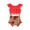 Orange sleeveless Top and flower printing shorts bummies Baby Girl summer suit