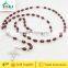 Dark brown oval wooden bead Jesus rosary