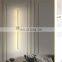 Modern LED Long Size Metal Wall Lamp Golden Black Tube Indoor Wall Lights