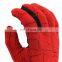 Red fashion knitting mechanic light duty work gloves for women