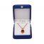 High-End Elegant Pu Leather Blue Ring Earrings Pendant Combination Box