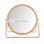 New Design Household Double Sided Bamboo Makeup Mirror Electroplating Frame Table Round Vanity Mirror