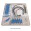 1x2 1x4 1x8 1x16 1x32 1x64 mini package  FC/SC/ST/LC connectors sm 0.9mm cable mini optical  fiber optic PLC splitter