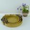 Handwoven wicker tray round rattan tray woven basket Seagrass Serving tray with handles