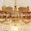 French Golden Copper Chandelier European Villa Luxury Crystal Pendant Lamps For Hotel