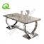 Luxury Marble Dining Table European Style Furniture Dining Room Table Set Stainless Steel Base Dining Table