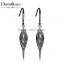 Elegant Black Gun Plated Night Party CZ Jewelry Luxury Occasion Fish Hook Earrings