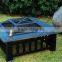 Outdoor Patio Dark Gray Metal Frame Wood-Charcoal Burning Firepit Table