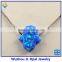Beautiful Synthetic 925 Silver Sterling Blue Hand Opal Pendant Necklace