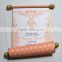 hot sale princess scroll box metal scroll stick mango and gold wedding invitation cards
