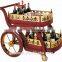 Stainless steel and wood wine serving cart