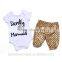 2016 baby girls mermaid romper with capri set,baby toddler clothing