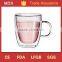 Best price products double wall glass coffee mug with handle