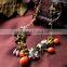 New Design Hot Sale Fashion delicate colorful pendant necklace, multiple pendants necklace