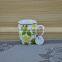 11OZ flower design with colorful decal print tea cups, shiny surface porcelain mug, KL5016-335