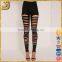 Black ripped leggings for woman