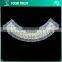 Crystal Clear 8MM Rhinestone White Mesh Neckline Applique Collar Mermaid Wedding Dress