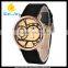 WJ-5382 rose gold case stylish charming stainless steel back leather strap cheap man watch