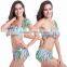 Women's Bikini Set Push-up Padded Bra Falbala Printing Swimwear Swimsuit