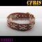 farbic rope pinion big real leather bracelet