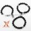 Nice New Bracelet Designs Stainless Steel Popular Black Agate Beads Bracelet with skull Bead