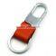 custom made genuine leather metal silver key chains with metal ring