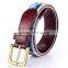Golf belt cowhide leather 100% hand stitching needlepoint belt