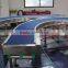 Customized plastic blue color 90 degree curve belt conveyor