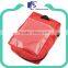 Red first aid medical bag with clear pvc pocket