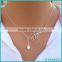 Simple Design Freshwater Pearl Pendant Necklace Fashion Silver Leaf Imitation Pearl Drops Leaf Necklace For Women Jewelry 2016