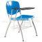 white plastic chair,student chair with writing pad